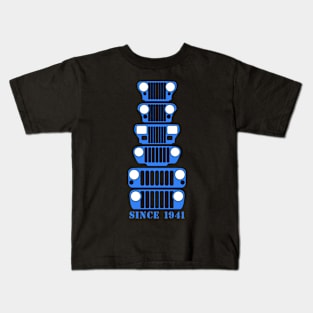 Jeep Grills Light Blue Logo Kids T-Shirt